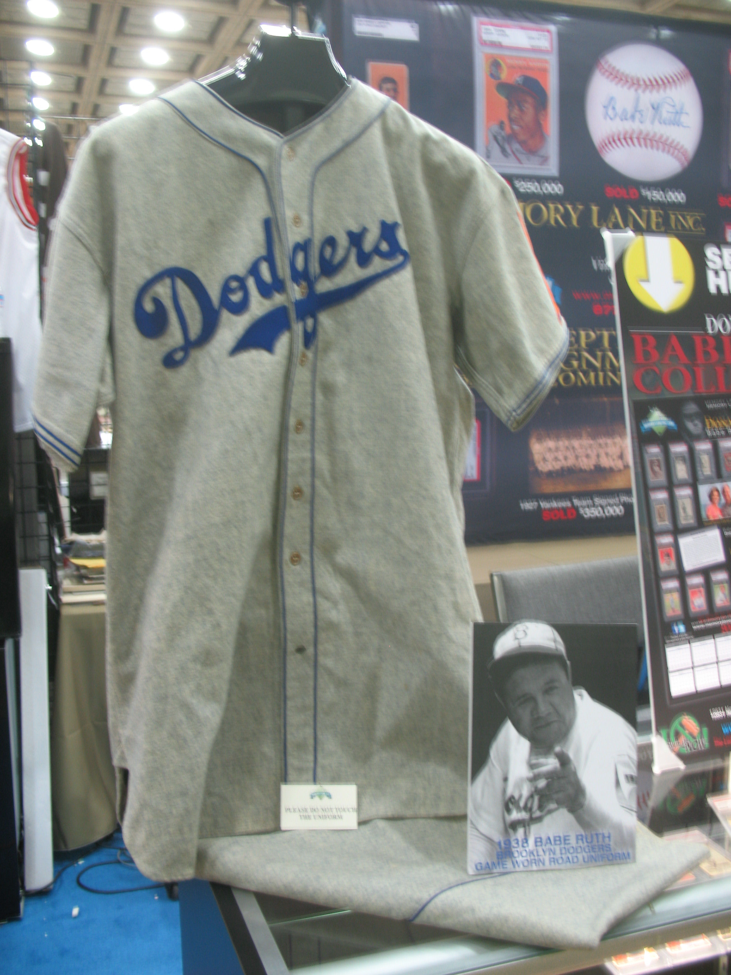 Lot Detail - 1938 BABE RUTH BROOKLYN DODGERS GAME WORN ROAD